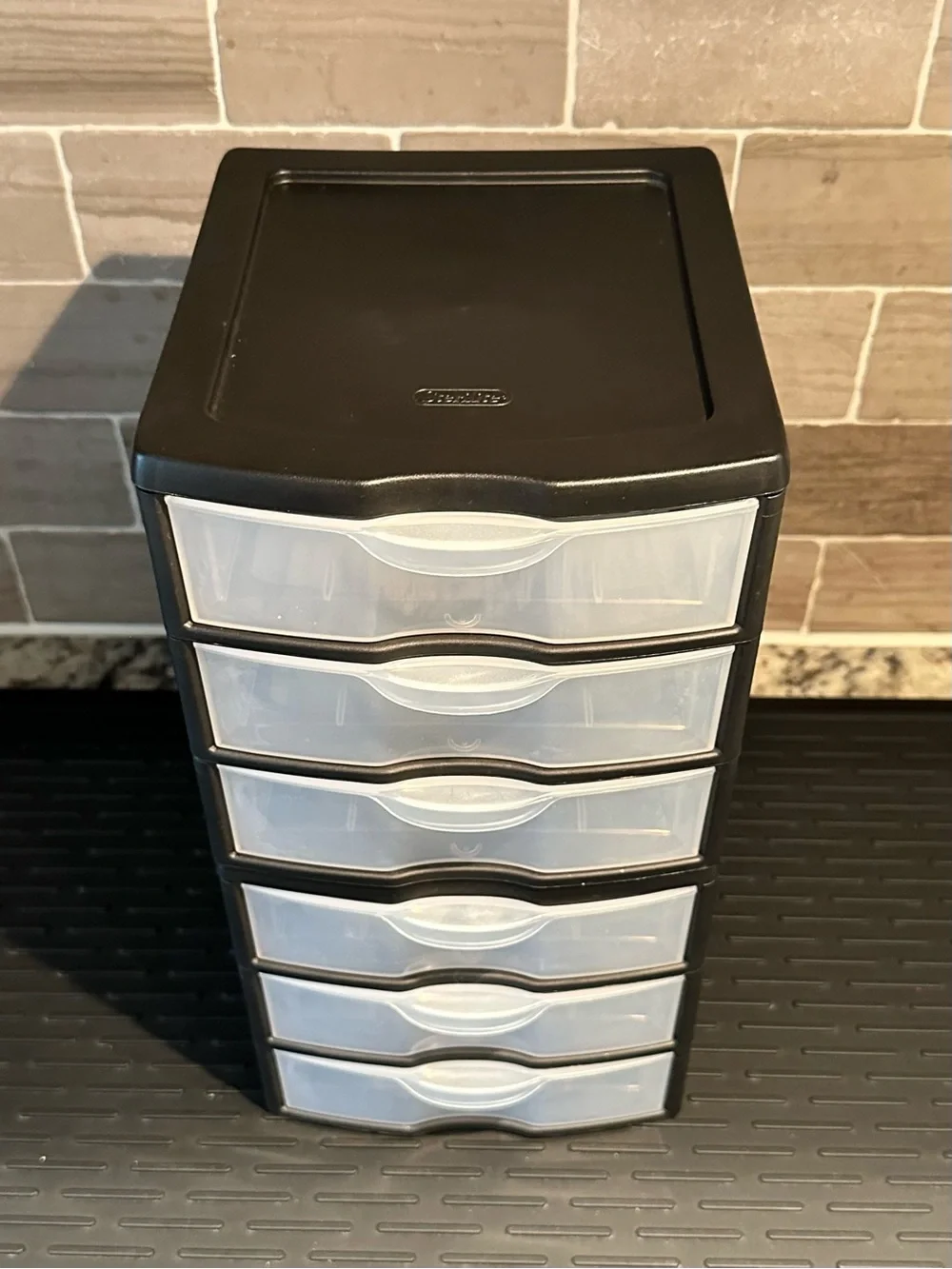 Sterilite Small 3-Drawer Desktop Storage Units Set of 2 Black & Frosted Clear